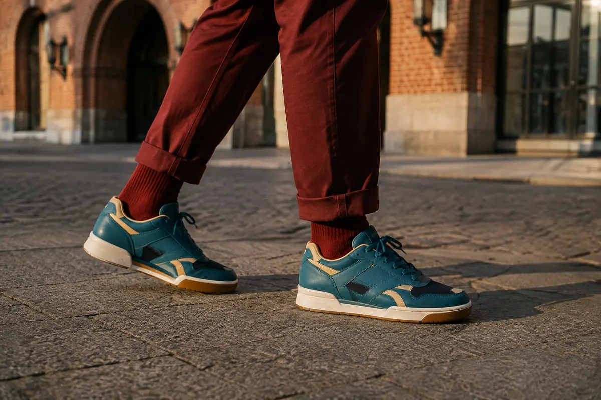Reebok Classic Leather vs Workout Plus — modele noszone w codziennej miejskiej stylizacji