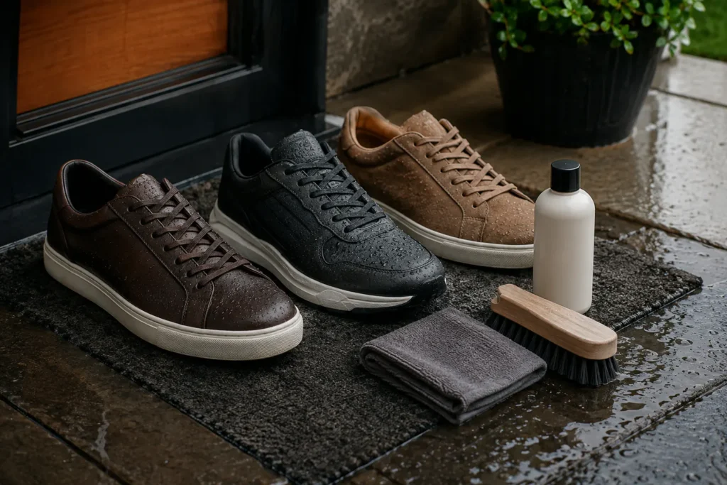 Sneakersy męskie na jesień i deszcz — materiały, podeszwa i praktyczna pielęgnacja