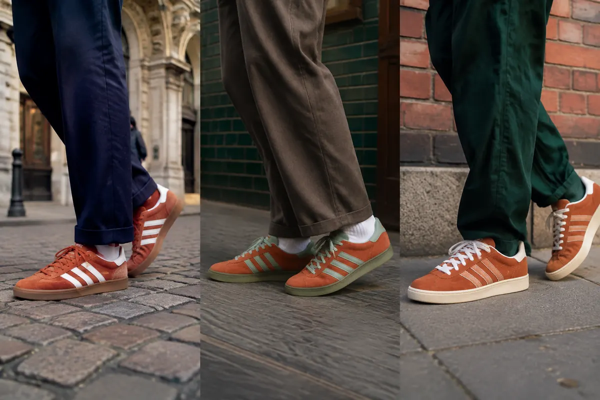 adidas rozmiarówka Samba Gazelle Campus — modele noszone w codziennej miejskiej stylizacji