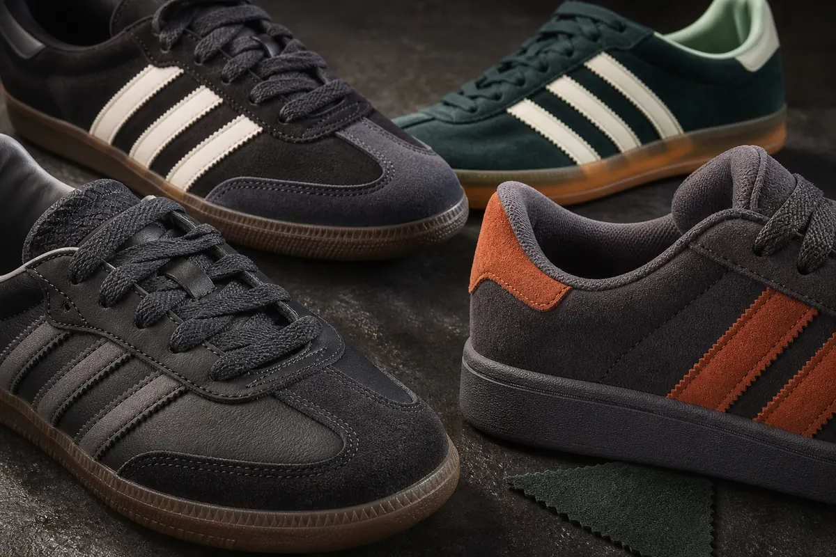 adidas rozmiarówka Samba Gazelle Campus — zbliżenie materiałów, paneli i podeszwy